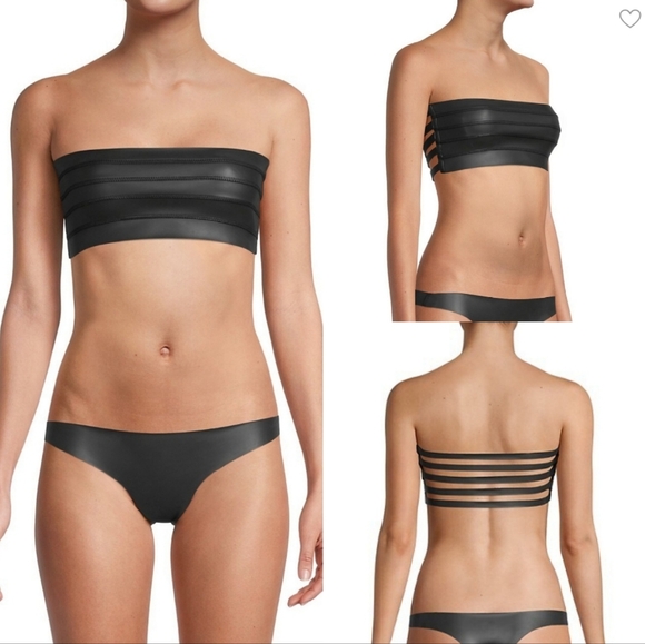 Mikoh Swimwear Surf Rincon Strappy-Back Black Bikini Top NWT Size XS - Picture 1 of 12